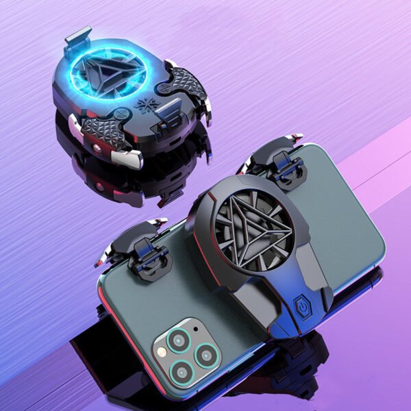 Compatible with Apple, Multi-function Mobile Phone USB Game Cooler System Cooling Fan Gamepad Holder Stand Radiator for IPhone Huawei Samsung Phone - Image 2