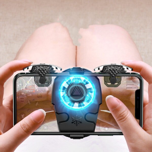 Compatible with Apple, Multi-function Mobile Phone USB Game Cooler System Cooling Fan Gamepad Holder Stand Radiator for IPhone Huawei Samsung Phone - Image 4