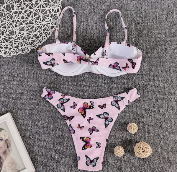 Bikini Sexy Butterfly Print Bikini High Quality Hard Bag Swimsuit Women - Image 4