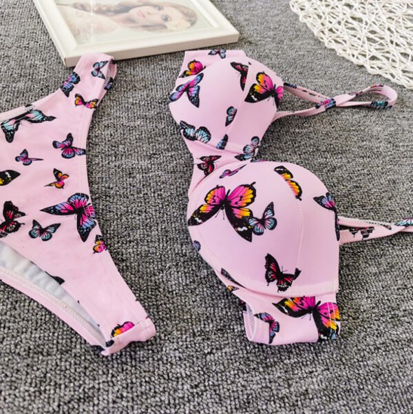 Bikini Sexy Butterfly Print Bikini High Quality Hard Bag Swimsuit Women - Image 6