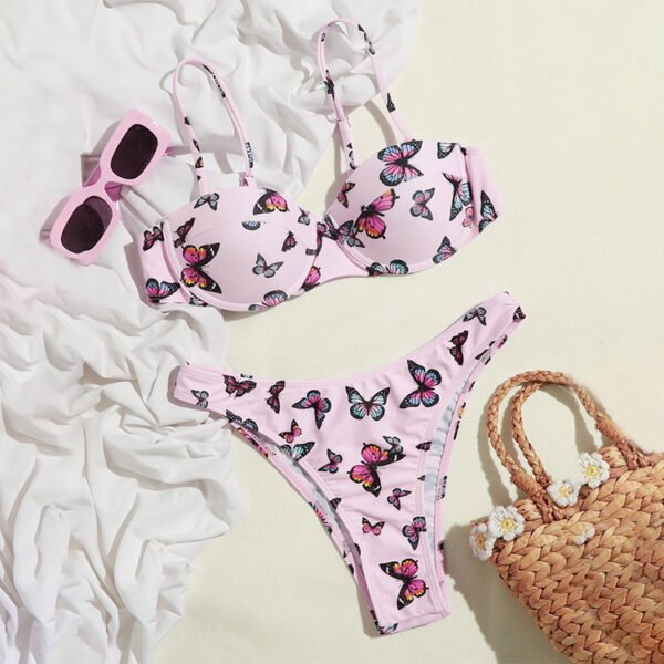 Bikini Sexy Butterfly Print Bikini High Quality Hard Bag Swimsuit Women - Image 5
