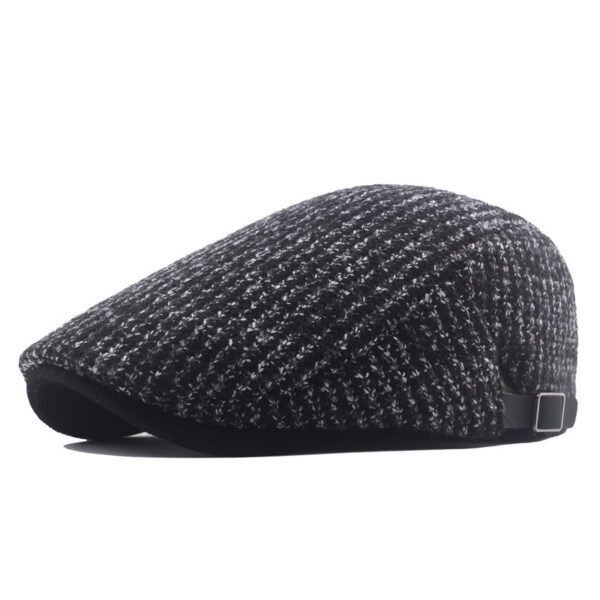 Solid Color Knitted Beret Men's Winter Thickening - Image 5