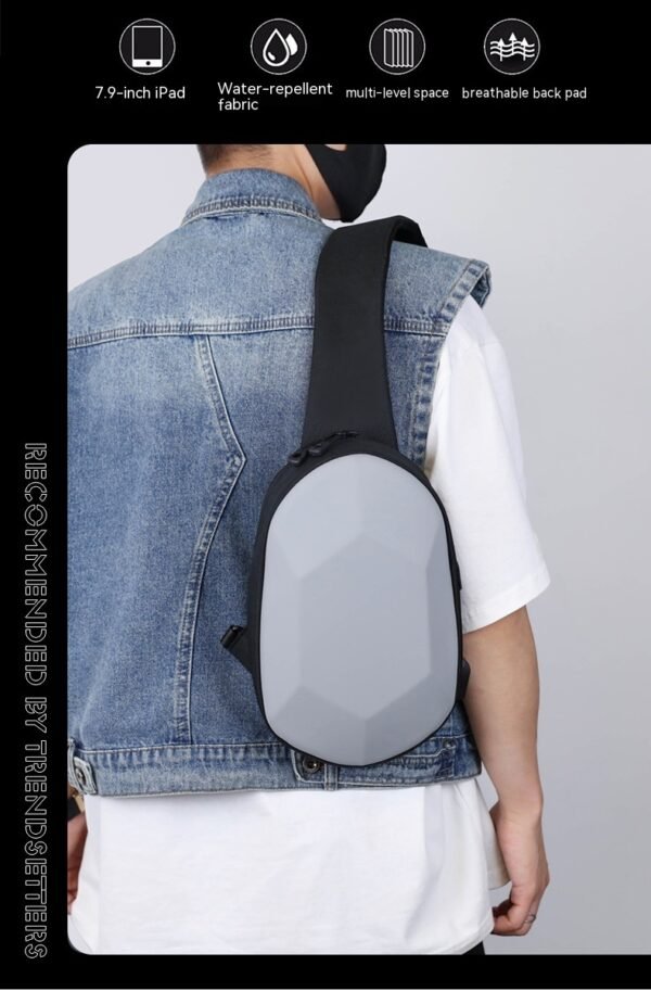 Men's Shoulder Solid Color Crossbody Bag - Image 10