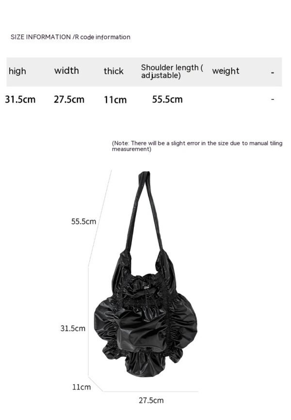 Special-interest Design Pleated Large Capacity Shoulder Bag - Image 9