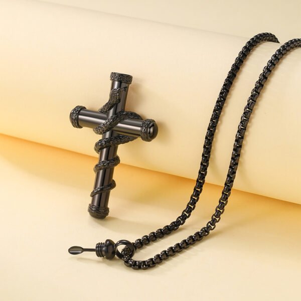 18k Gold Detachable Cross Snake Necklace Fashion Personality Clavicle Chain Necklace For Valentine's Day Loved Memorial Jewelry - Image 9
