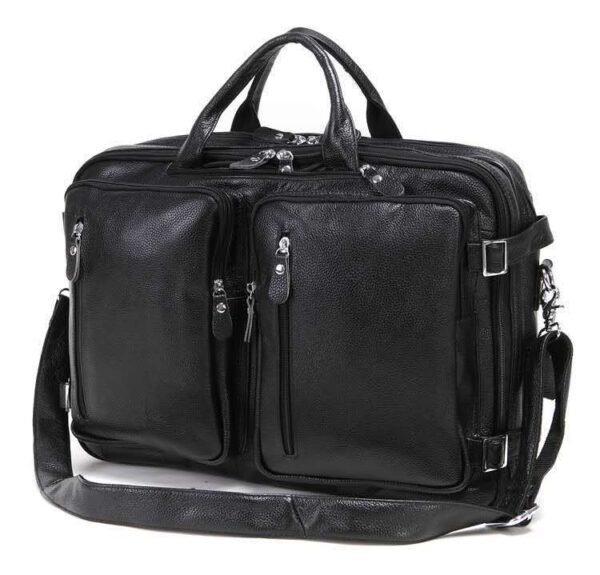 Multi Functional Leather Men's Handbag - Image 2