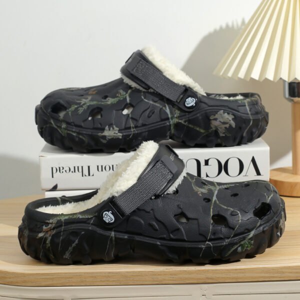Cotton Home Thick-soled Slippers Fleece-lined Warm Closed Toe Cotton Shoes - Image 7