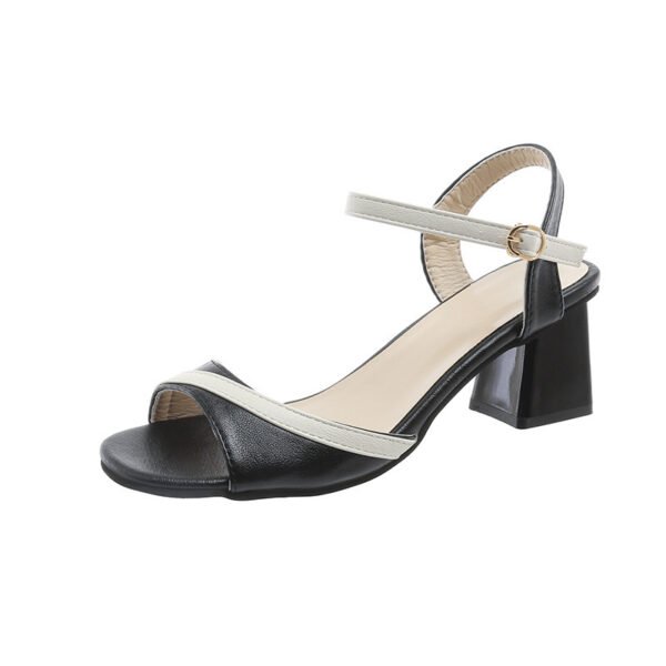 Summer Chunky Heel Ankle-strap Buckle Sandals - Image 7
