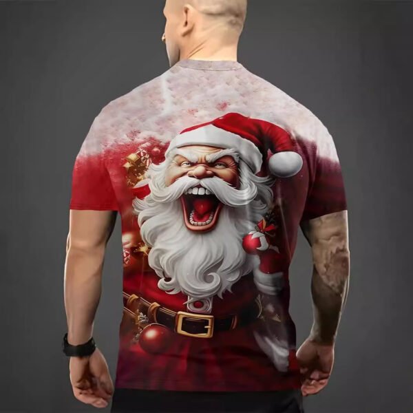 European And American Santa Claus 3D Printed Loose Short Sleeve - Image 2