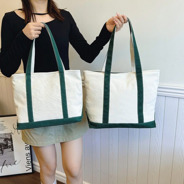 Casual Versatile Simple Large Capacity Canvas Shoulder Bag - Image 3