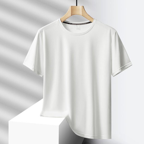 Men's Ice Silk Casual Sports Round Neck Oversized T-shirt - Image 7