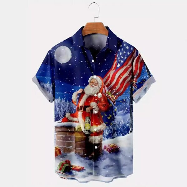 European And American Christmas Plus Size Men's 3D Shirt - Image 3