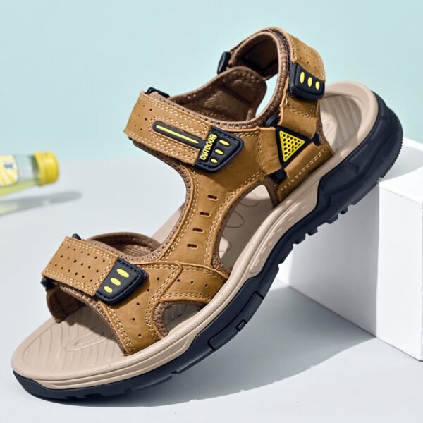 Breathable Men's Sandals Non-slip Top Layer Cowhide - Image 3