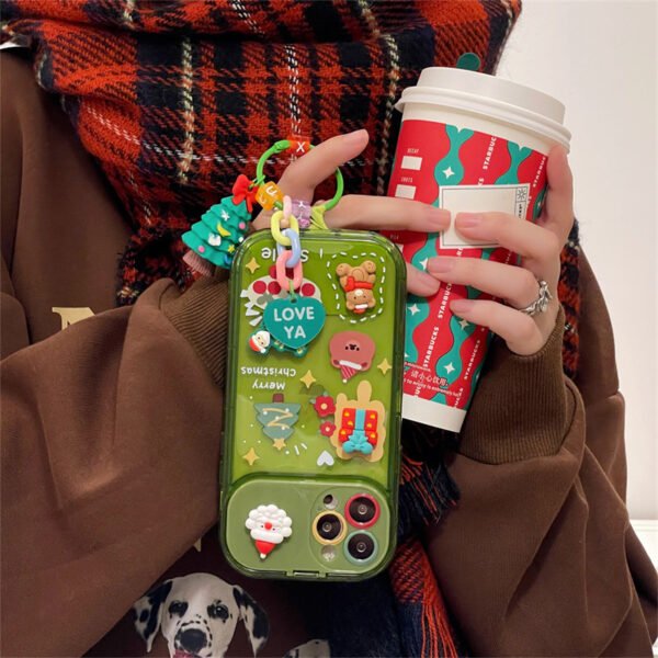 Cute Xmas Santa & Elk Flip Case for iPhone 15/14/13/12/11 - Image 4