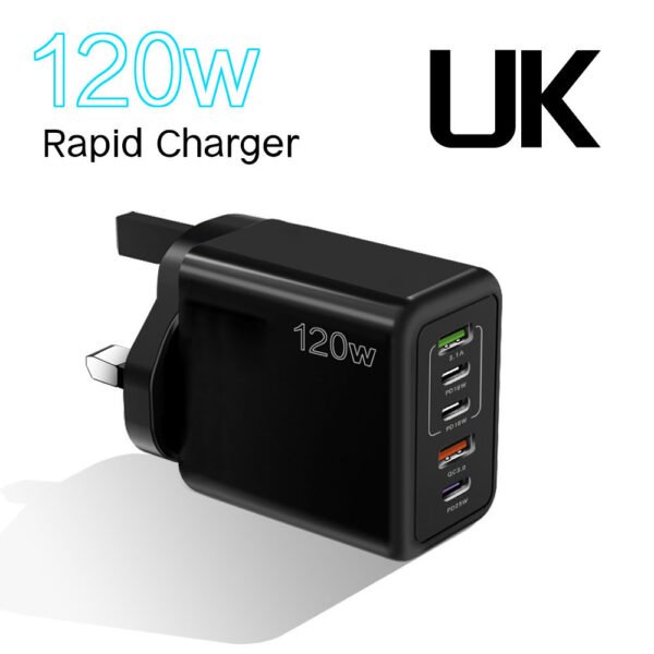 Mobile Phone Charger Multi-port Fast Charging Port European And American British Standard Charging Plug 120W Adapter - Image 10