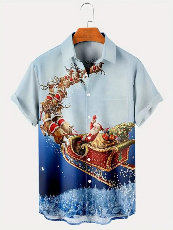 European And American Christmas Plus Size Men's 3D Shirt - Image 8