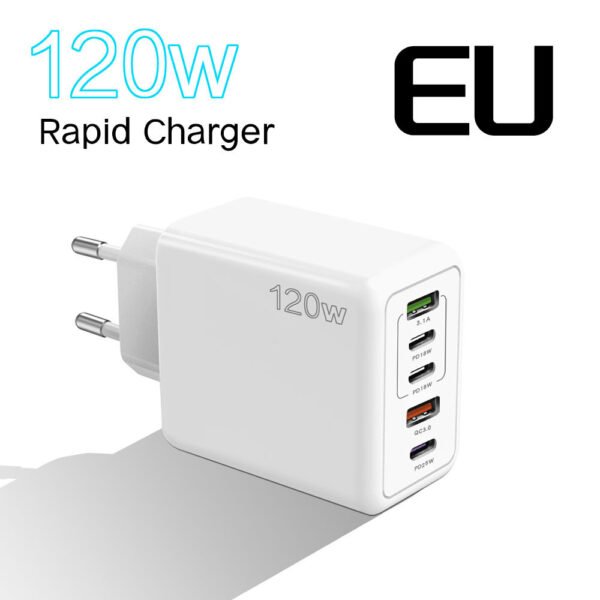 Mobile Phone Charger Multi-port Fast Charging Port European And American British Standard Charging Plug 120W Adapter - Image 7