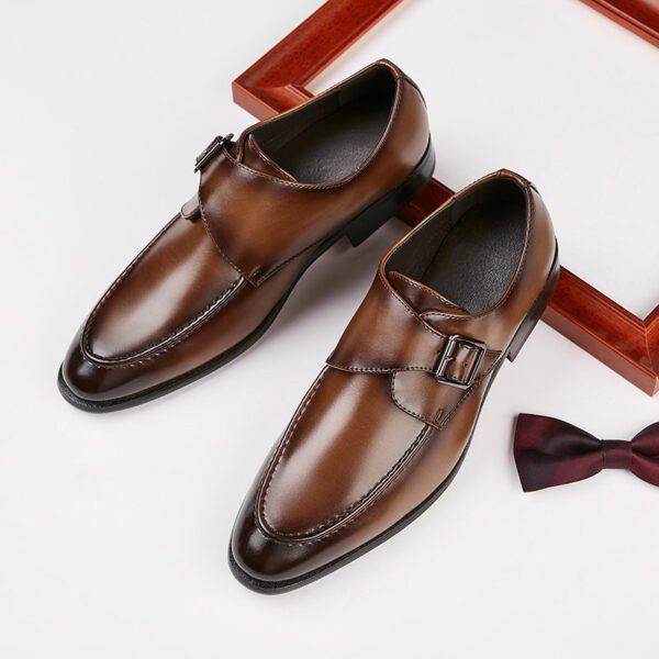 British Style Buckle Business Leather Shoes Men - Image 3