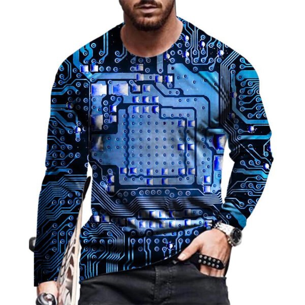 Trendy Hip-hop Gradient Swirl Retro T-shirt - Image 7