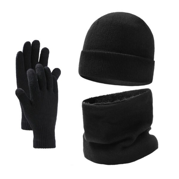 European And American Winter Hat Scarf Gloves Three-piece Set - Image 2