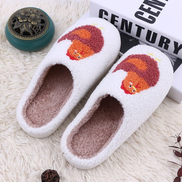Chicken Printed Plush Slippers Soft Bottom Warm Keeping Home Cotton - Image 2