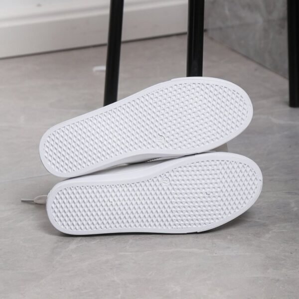 Round Toe Flat Bottom Lace Up Casual Comfortable White Shoes - Image 8