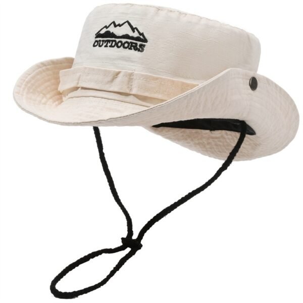 Summer Outdoor Mountaineering Slub Cotton Sun-proof Bucket Hat - Image 8