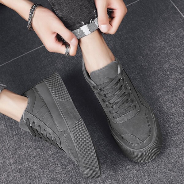 Casual Board Flat Shoes Men Breathable Thick-soled Lace-up Sneakers For Walking Running - Image 3