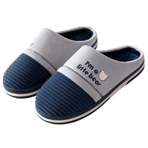 Plus Size Men's Slippers Indoor Warm Non Slip Cotton Slippers - Image 4