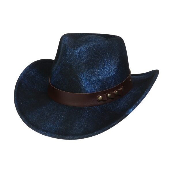 Western Cowboy Hat Felt Outdoor Sun Shade Top Hat Retro Jazz - Image 2