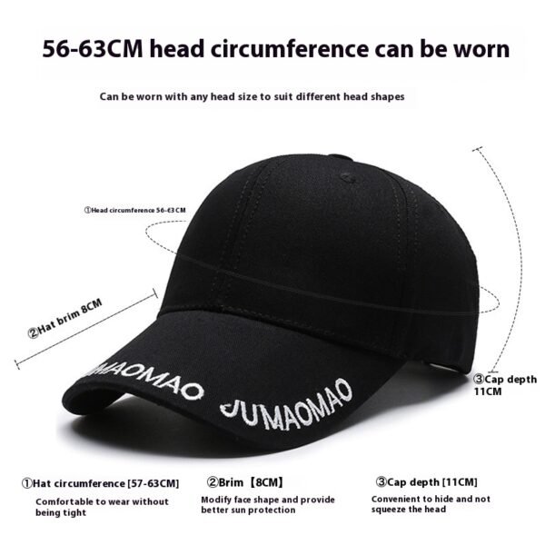 Summer Korean Style Embroidered Baseball Cap Men's Solid Color - Image 2