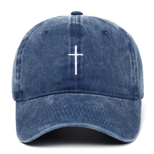 Cross Embroidered Peaked Cap Baseball Cap Letter Sun Hat - Image 2