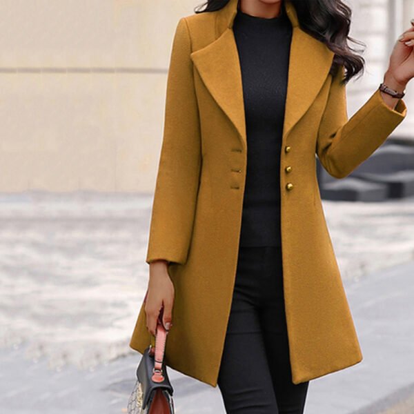 Winter Single-Breasted Slim-Fit Lapel Coat - Image 4