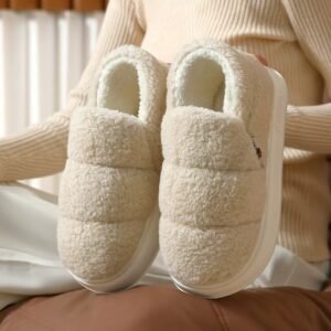 Cotton Slippers Women's Winter Indoor Home Warm Non-slip Windproof Thick Bottom Plush