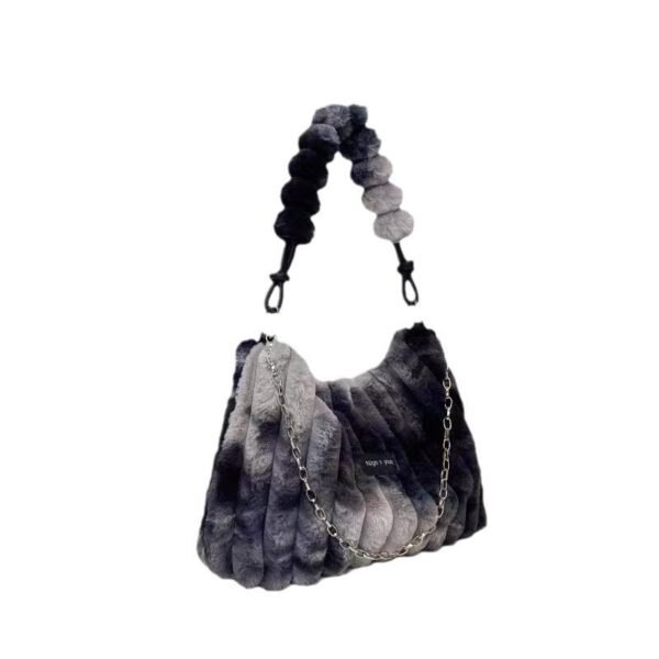 Plush Retro One-shoulder Crossbody Bag - Image 4