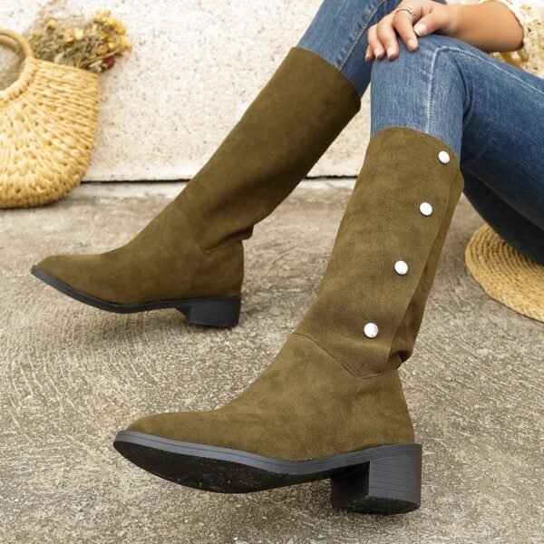 Versatile Riding European And American Trendy Unique Mid-calf Boots - Image 7