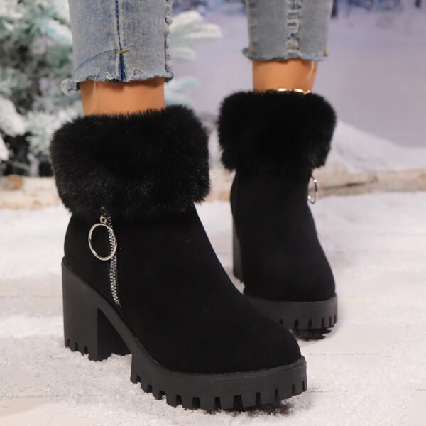 Snow Velvet Thermal And Thickening Thick Heel Women's Short Boots - Image 6