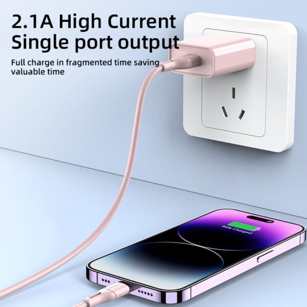 Macaron Color American Standard 5V1A Mobile Phone Charger 5V2A Travel Single Port Charging Plug 5W10W - Image 3