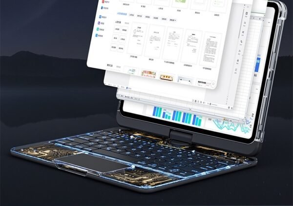 360 Swivel Keyboard Clear Case For IPad Smart Trackpad Bluetooth-compatible Keyboard Case Cover With Pen Slot - Image 9