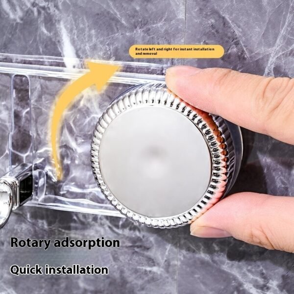 Rotating Suction Cup Corrugated Row Hooks Punch-free Hanger Behind The Door - Image 3