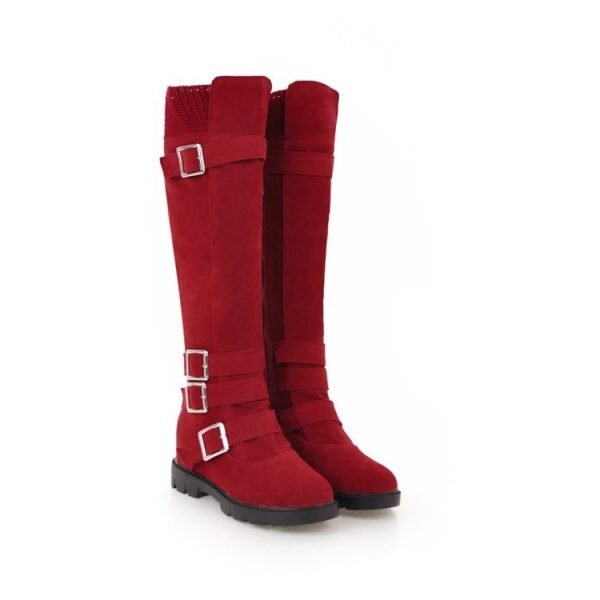 British Belt Buckle High Top Martin Boots Women - Image 3