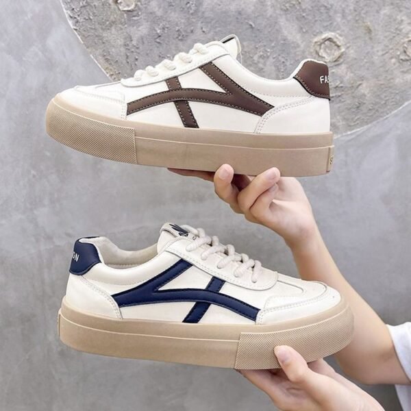 Platform White Shoes Thin And All-matching Casual Retro Sports Board Shoes Women's Shoes - Image 3