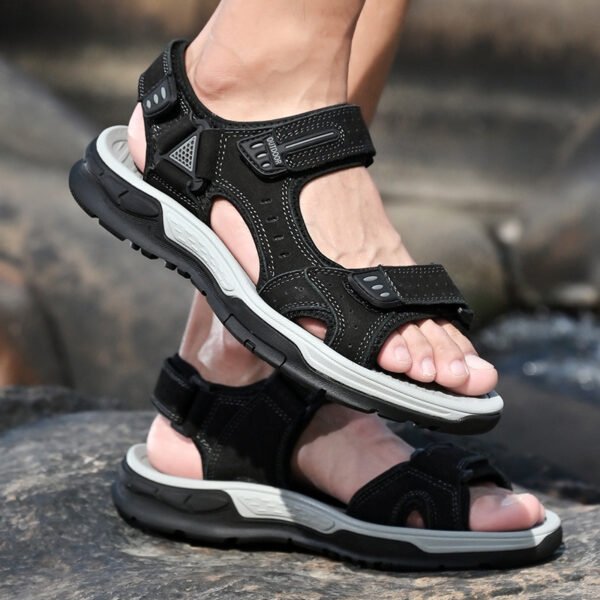 Breathable Men's Sandals Non-slip Top Layer Cowhide - Image 4