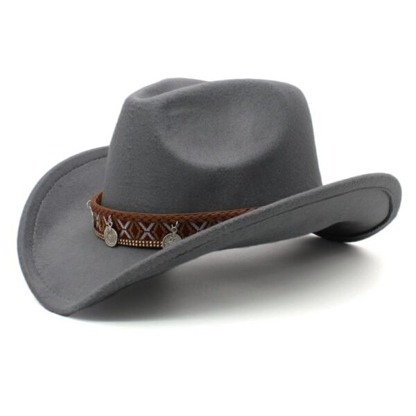 Pendant Casual Sun-proof Sun Protection Keeping Warm Boys And Girls Woolen Western Cowboy Hat - Image 7
