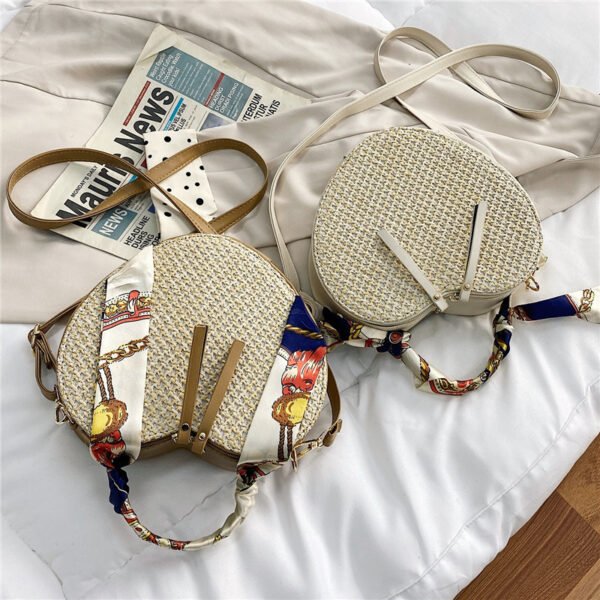 Straw Silk Scarf Spring Simple Shoulder Messenger Phone Bag - Image 3
