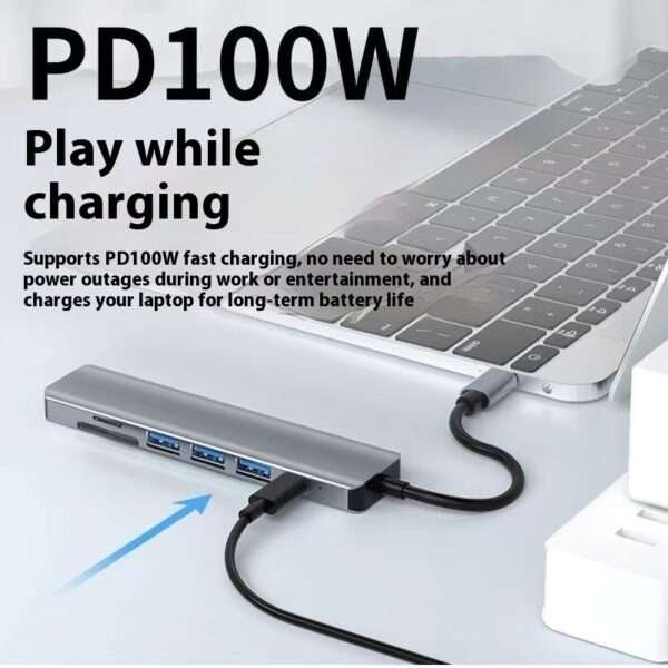 Type-c 7-in-1 Expansion Dock HDMI Projection Screen Usb Hub30 Multi-function Cable Seperater - Image 3