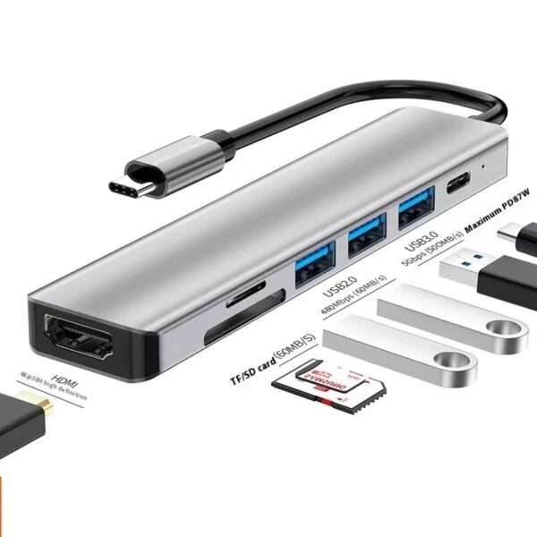 Type-c 7-in-1 Expansion Dock HDMI Projection Screen Usb Hub30 Multi-function Cable Seperater - Image 6