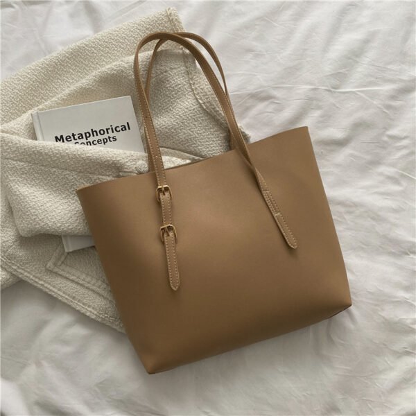 Commuter Bag Work One-shoulder Bucket Bag Autumn And Winter Vintage Tote Bag - Image 7