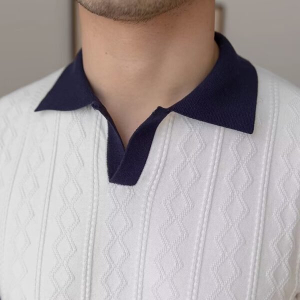 Summer Breathable Italian Color Matching Men's Polo Shirt - Image 3