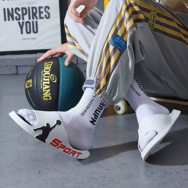 Men's Outdoor Wear Summer Thick-soled Basketball Fashion Slippers Wear-resistant - Image 3